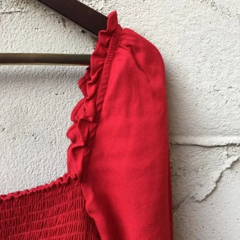 Reformation Francis Top Smocked Blouse Size L